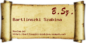 Bartlinszki Szabina névjegykártya
